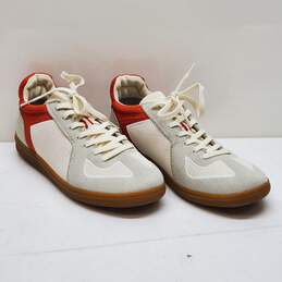 Rothy's Sneakers White Red Gray Trim Knit Comfort Shoes Unknown Size