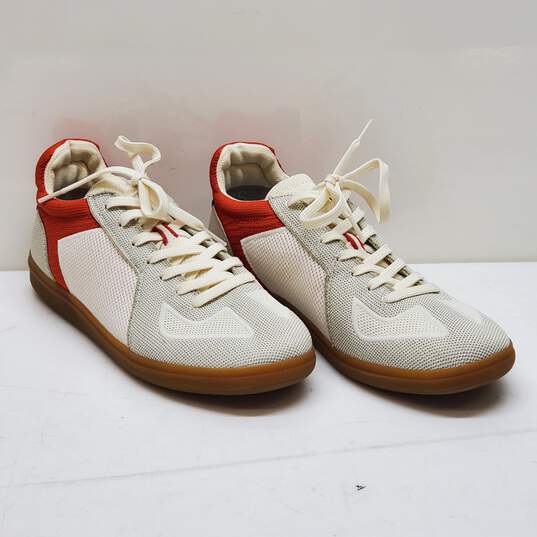 Rothy's Sneakers White Red Gray Trim Knit Comfort Shoes Unknown Size image number 1
