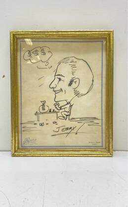 Portrait Caricature Drawing Satirical by Jerry Smith Signed. Illustration Art alternative image