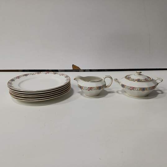 Edwin M. Knowles Vitreous China Plates with Crème & Sugar image number 5