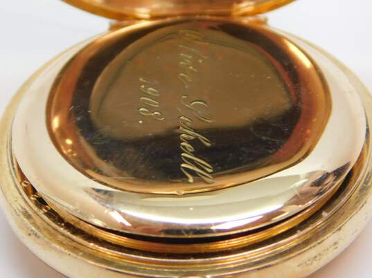 Antique Hampden Diadem 15 Jewels Gold Filled Engraved Hunters Case Pocket Watch 33.5g image number 2