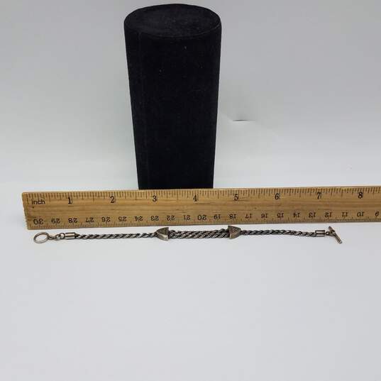 D & S Sterling Silver Rope Twist 2 Charm 7" Toggle Bracelet 10.0g image number 6