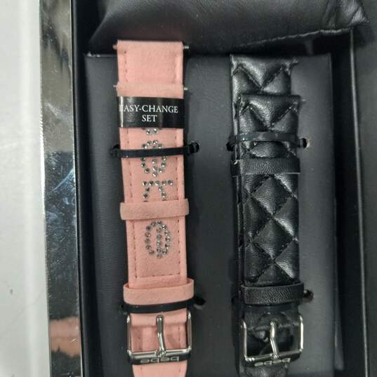 Women's Gold Tone & Rose Gold Tone BeBe Watch & 2 Strap Replacements In Case image number 3