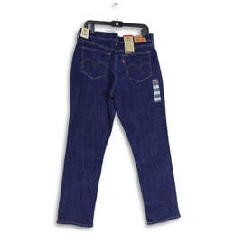 NWT Womens Blue Denim Dark Wash 5-Pocket Design Straight Leg Jeans Size 31 alternative image