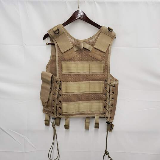 NWT Black Hawk Omega Tactical Nylon Fabric Beige Color Vest Size 5 image number 2