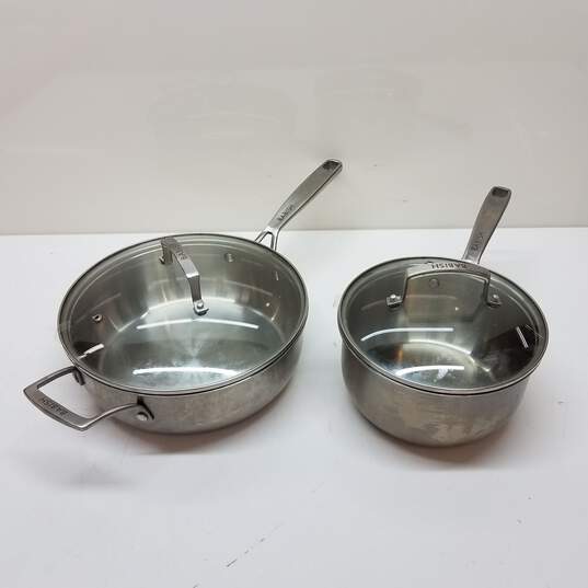Buy the Lot of 2 Babish Tri-Ply Stainless Steel Cooking Pan's with Lids