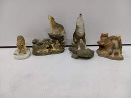 4pc Set of Wolf Figurines
