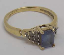 14K Yellow Gold Tanzanite & White Sapphire Ring for Repair 3.3g alternative image