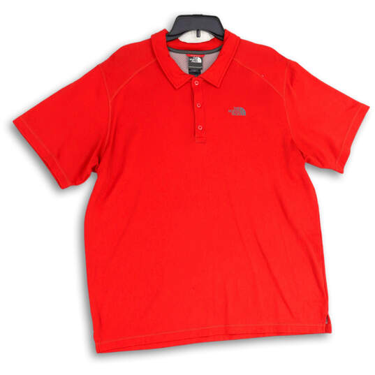 Mens Red Short Sleeve Spread Collar Golf Polo Shirt Size X-Large image number 1