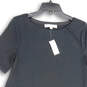 NWT Womens Black Round Neck Short Sleeve A-Line Dress Size Medium image number 3