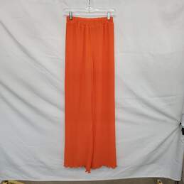 NA-KD Orange Lined Lettuce Trim Pull On Pant WM Size 32