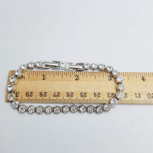 Swarovski Silver Tone Crystal 7 1/4" Tennis Bracelet W/Box 20.4g image number 6