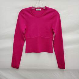 Babaton WM's Aritzia Sculpted Knit Bumble Gum Pink Blouse Top Size  SM