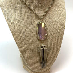 Designer Kendra Scott Gold-Tone Dichroic Glass Pendant Necklace w/ Dust Bag alternative image