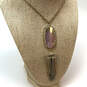 Designer Kendra Scott Gold-Tone Dichroic Glass Pendant Necklace w/ Dust Bag image number 2