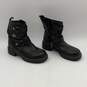Harley Davidson Womens Black Leather Round Toe Ankle Biker Boots Size 8 image number 2