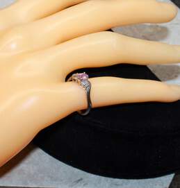 10K White Gold Pink Sapphire Ring Size 5.25 - 1.7g