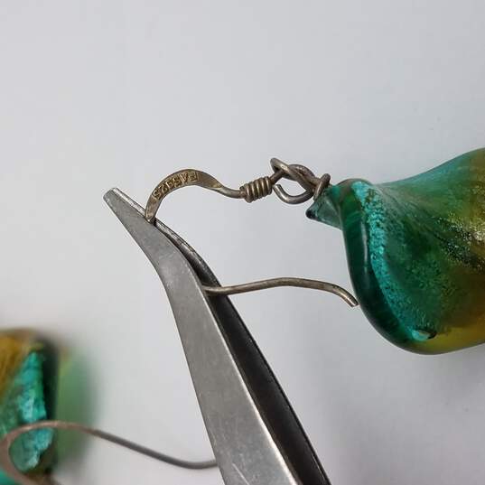 Sterling Silver Glass Green Gemstone Earring Bundle 3pcs 15.3g image number 7