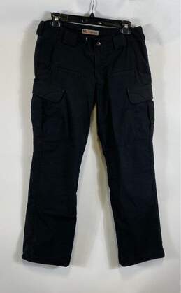 5.11 Tactical Womens Black Flat Front Pockets Straight Leg Cargo Pants Size 8