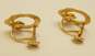 14K Yellow Gold Claddagh Screw Back Earrings 1.9gs image number 2