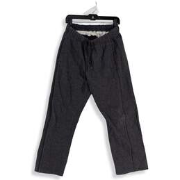 Mens Black Elastic Waist Drawstring Pockets  Sweatpants Size Medium