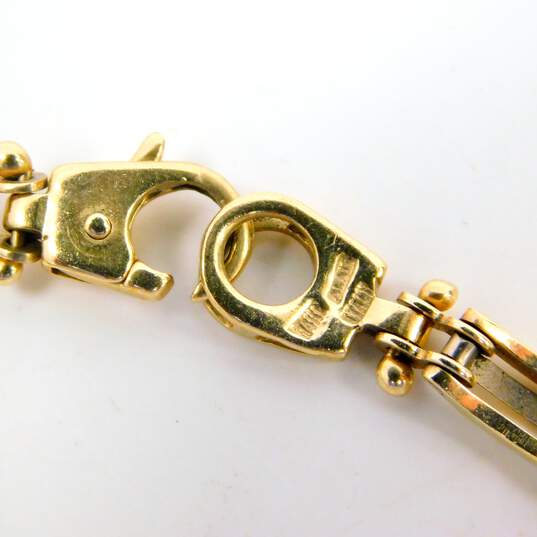 14K Two Tone White & Yellow Gold Panel Bracelet 10.6g image number 5