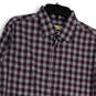Mens Purple Plaid Long Sleeve Spread Collar Casual Button-Up Shirt Size L image number 3