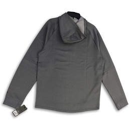 NWT Mens Gray Quarter-Zip Long Sleeve Hooded Pullover Sweatshirt Size Large alternative image