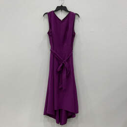 NWT Womens Purple Sleeveless V-Neck Regular Fit Back Zip Mini Dress Size 14 alternative image