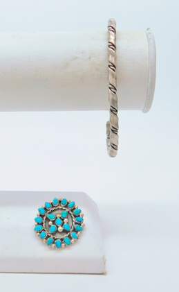 VNTG 925 Turquoise Unsigned Southwestern Style Jewelry