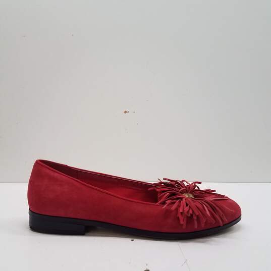 Anne Klein Dixie Red Suede Fringe Loafers Women's Size 10M image number 1