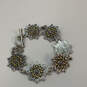 Designer Lucky Brand Silver-Tone Mandala Classic Flower Chain Bracelet image number 3