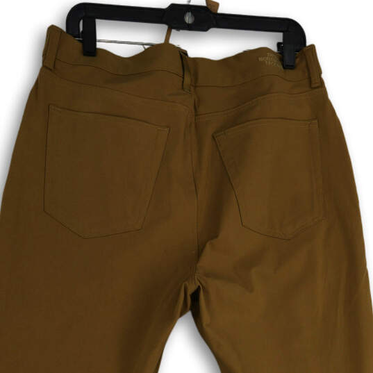 NWT Mens Brown Flat Front Straight Leg 5-Pocket Design Ankle Pants Size 34R image number 4