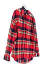 NWT Mens Red Plaid Long Sleeve Collared Button Up Shirt Size XL image number 3
