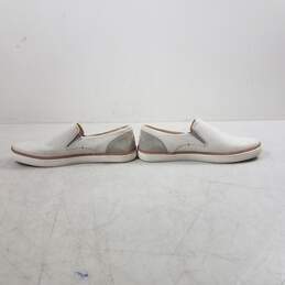 UGG White Striped & Gary Canvas Suede Slip On Sneakers Size 9 alternative image