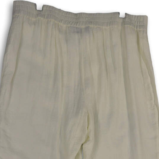 NWT Womens White Elastic Waist Welt Pocket Ankle Pants Size 3 image number 4