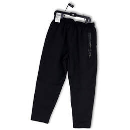NWT Mens Black Elastic Waist Tapered Leg Standard Fit Track Pants Size L alternative image