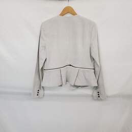 Carol Anderson For Cabi White & Black Cotton Blend W/ Zipper Detail Blazer Jacket WM Size 8 NWT alternative image