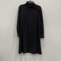 NWT Womens Black Long Sleeve High Neck Short Sheath Dress Size 14P image number 1