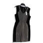 NWT Womens Black Sleeveless Back Zip Knee Length Sheath Dress Size 10 image number 1