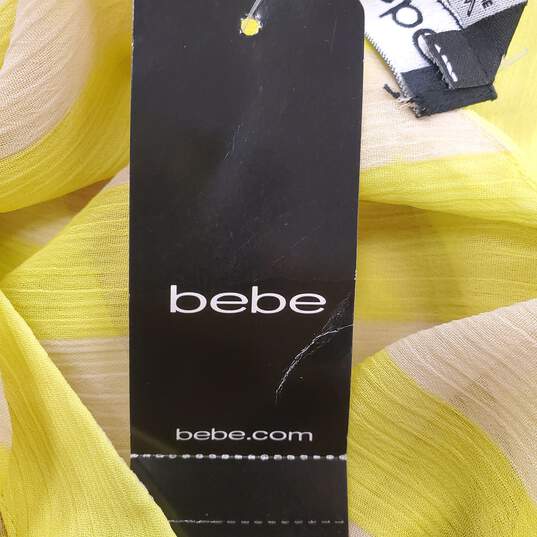Bebe Women Yellow Stripe Blouse M NWT image number 2