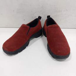 Land's End Red Suede Slip On Sneakers Women's Size 7