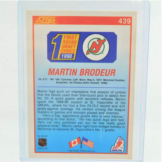 1990-91 HOF Martin Brodeur Score Rookie NJ Devils image number 3