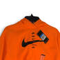 NWT Womens Orange Swoosh Logo Just Do It Pullover Hoodie Size Medium image number 3
