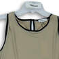 NWT Womens Khaki Black Sleeveless Round Neck Ringer Tank Top Size L image number 3