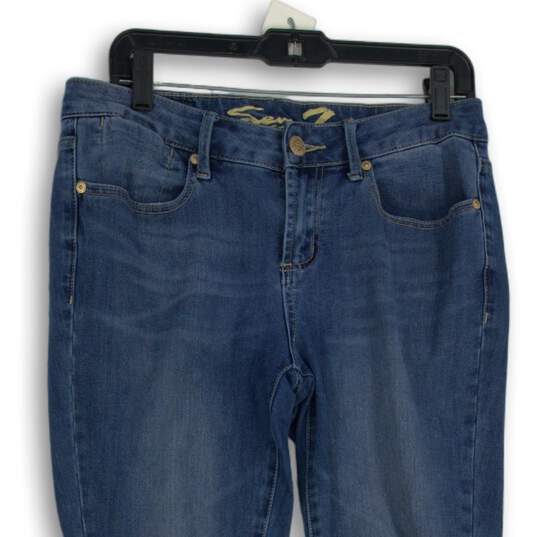 Womens Blue Medium Wash Stretch Pockets Denim Skinny Leg Jeans Size 10 image number 3
