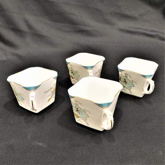 ATQ Sampson Bridgwood & Son Coffee Teapot W/ 4 Square Teacups image number 3