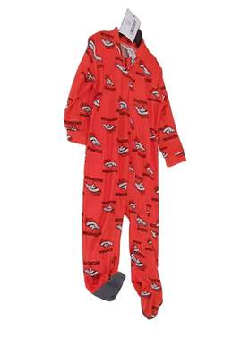 Unisex Kids Red Denver Broncos Full Zip Footed Sleeper Onesie Size 18M alternative image