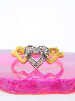 10k Yellow Gold Diamond Accent Open Heart Ring 1.3g