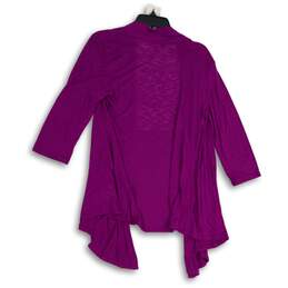 Ellen Tracy Womens Purple 3/4 Sleeve Open Front Cardigan Sweater Size Small alternative image